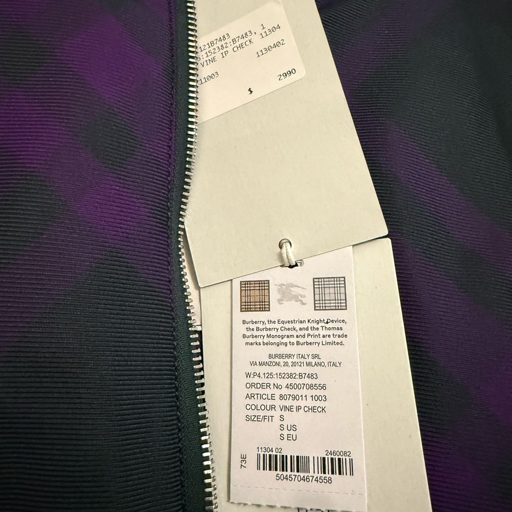 Burberry Black and Purple Zip-Up Jacket - Picture 7 of 7
